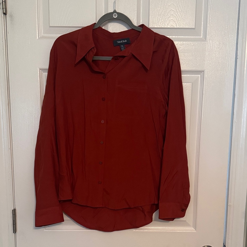 Burnt Orange Button-Up Shirt